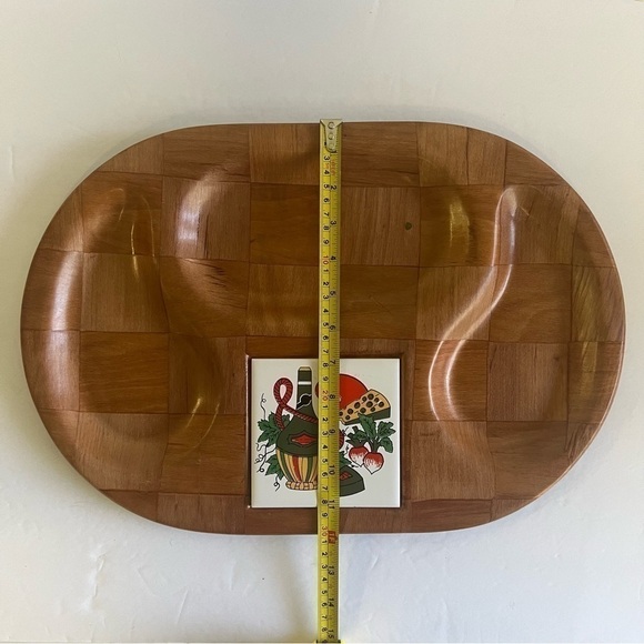 Vintage Wood Weave Platter and Charcuterie Board - Picture 5 of 5